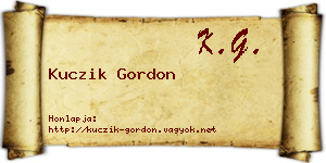 Kuczik Gordon névjegykártya